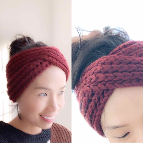 Chunky Cozy Winter Knit Headband- DARK GRAY - Picture 9 of 9